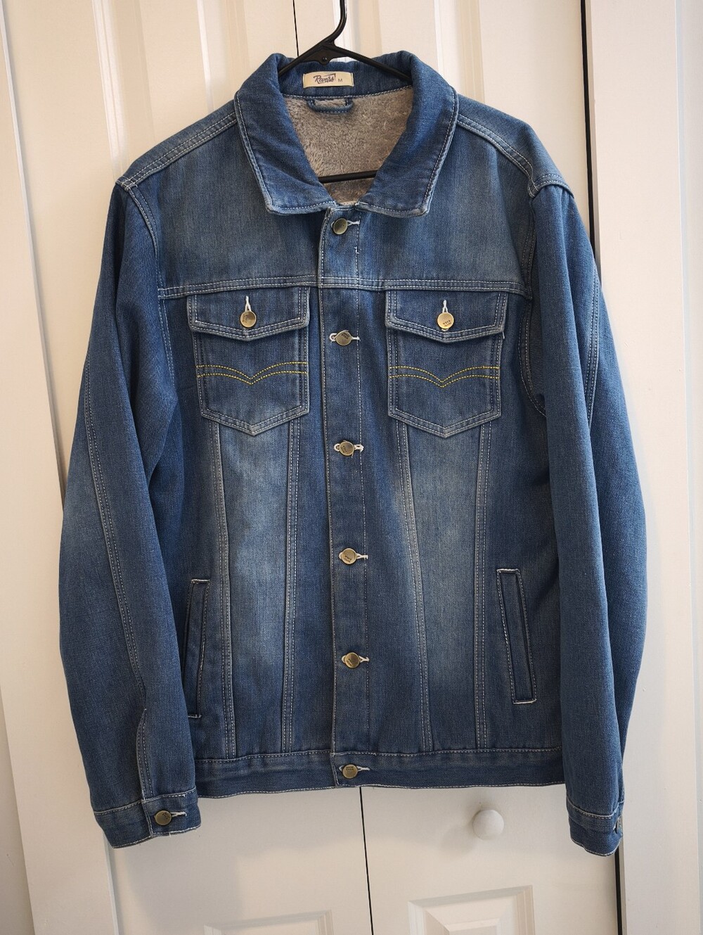 Reverb Heavyweight Sherpa Lined Denim Trucker Jacket Men's M Western Workwear